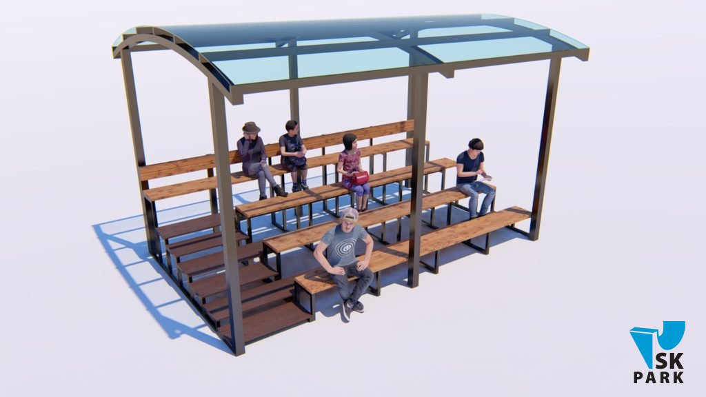 Трибуна 4-х рядная  сборно-разборная на 34 места SKM-T-01