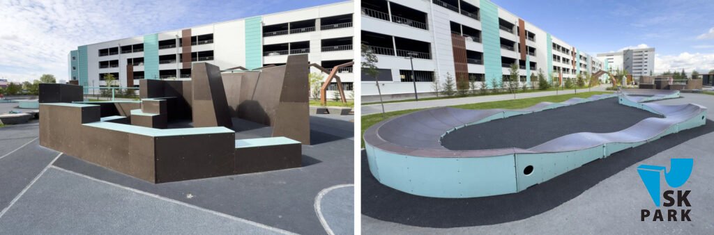 Модульный памп трек и паркур площадка в ЖК Галактика, г. Новосибирск